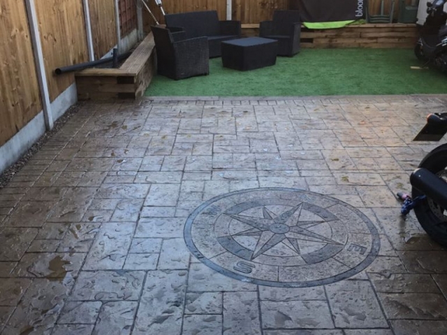 new printed concrete driveway