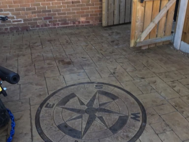 new printed concrete driveway