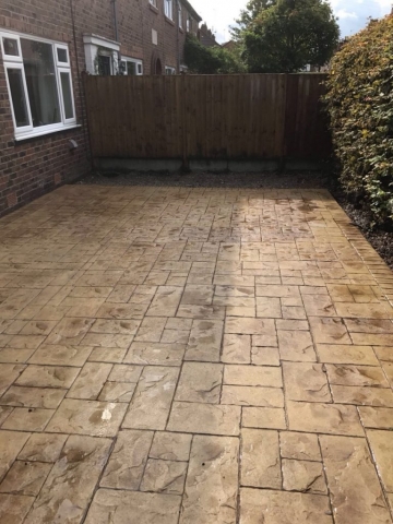 sandstone with walnut release driveway printed in ashlar