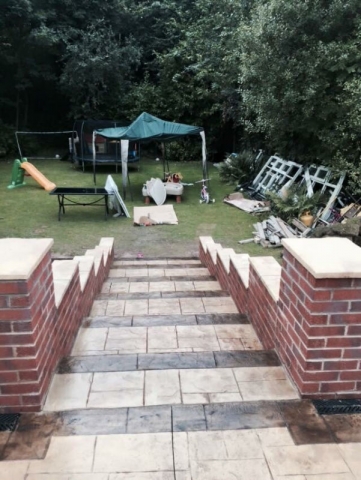 An beautiful shuttered staircase made in pattern imprinted concrete