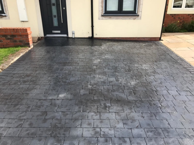 new pattern imprinted concrete driveway in Macclesfield