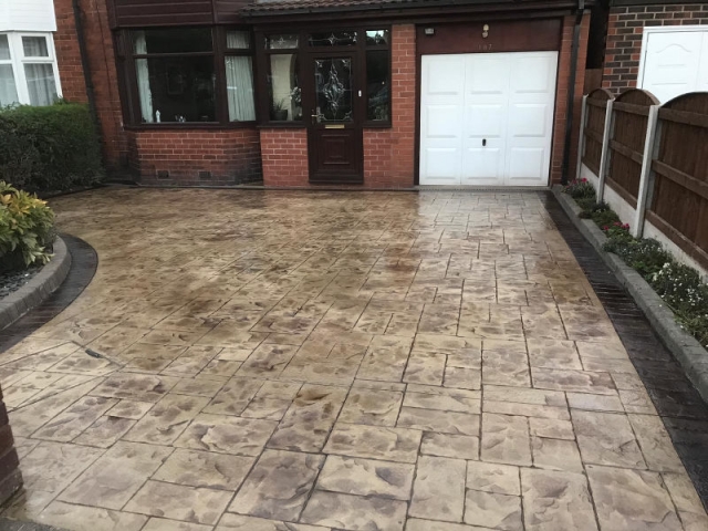 Beautiful new concrete driveway recently installed in Altrincham