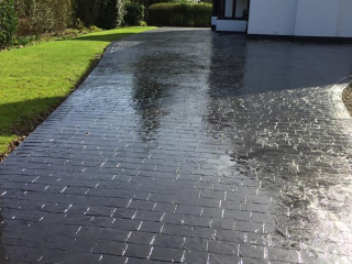 New pattern imprinted concrete driveway in Salford