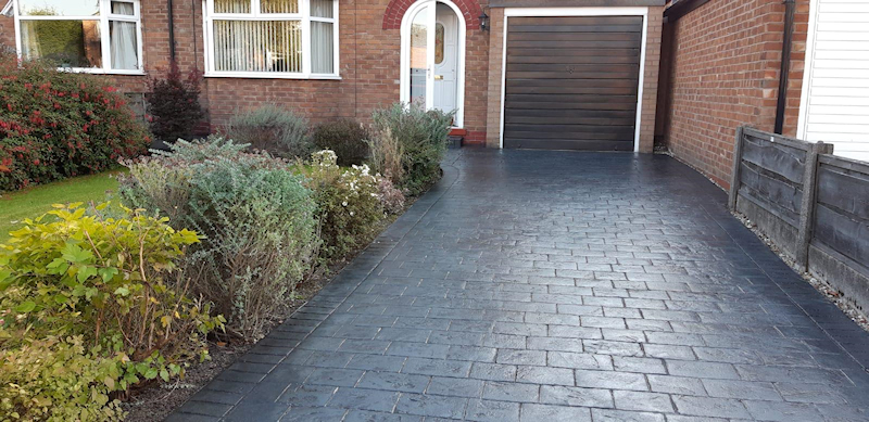 New imprinted concrete driveway in Sale Manchester