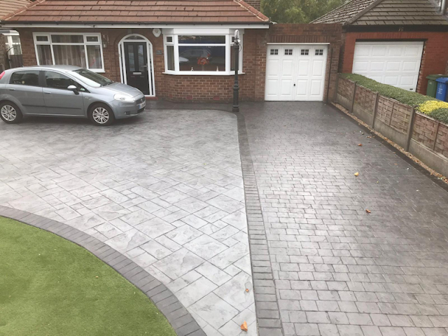 New Pattern Imprinted Concrete Driveway in Urmston