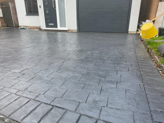 New Pattern Imprinted Concrete Driveway in Altrincham