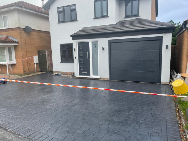 New Pattern Imprinted Concrete Driveway in Altrincham