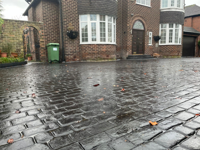 New Pattern Imprinted Concrete Driveway in Timperley