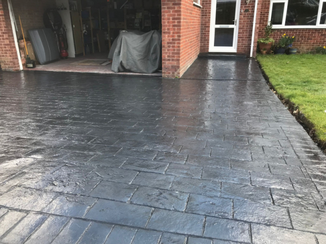 New Pattern Imprinted Concrete Driveway in Lymm