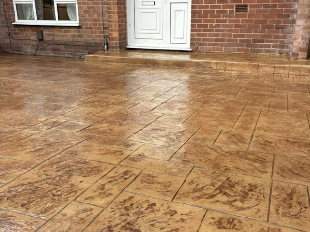 Pattern Imprinted Concrete Driveway in Timperley