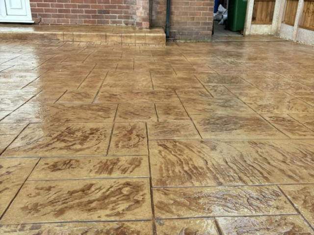 Pattern Imprinted Concrete Driveway in Timperley
