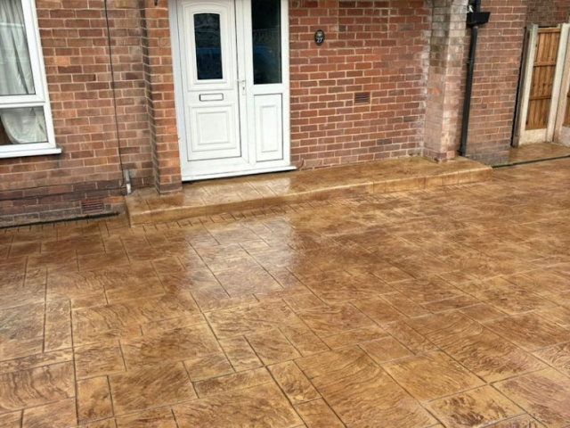 Pattern Imprinted Concrete Driveway in Timperley