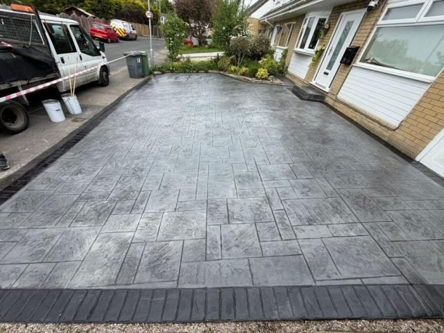 New Pattern Imprinted Concrete Driveway in Golborne, Wigan