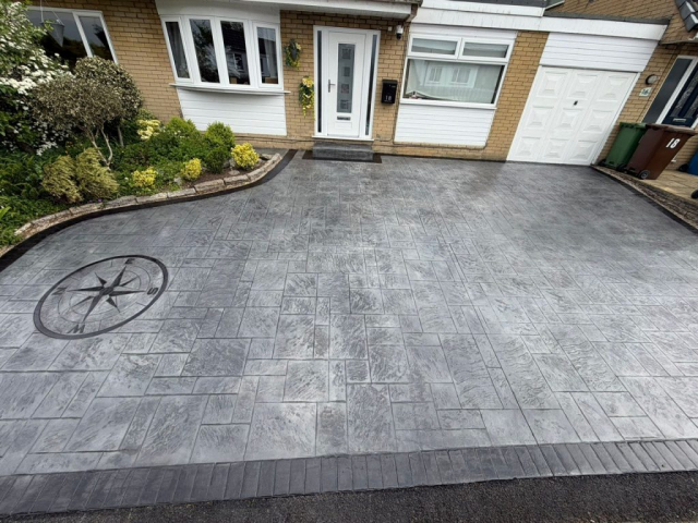 New Pattern Imprinted Concrete Driveway in Golborne, Wigan